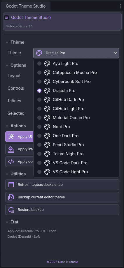 Godot Theme Studio dock