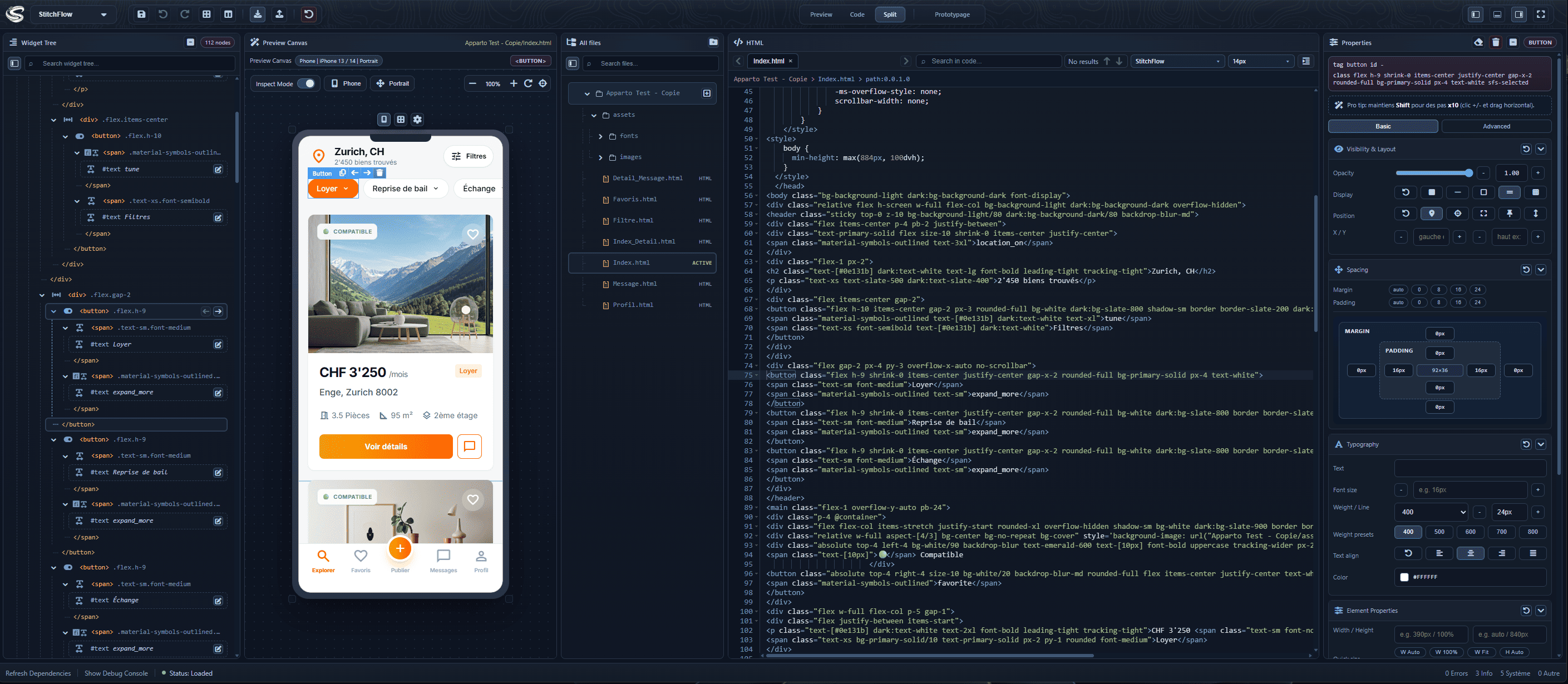 Interface de design edition StitchFlow